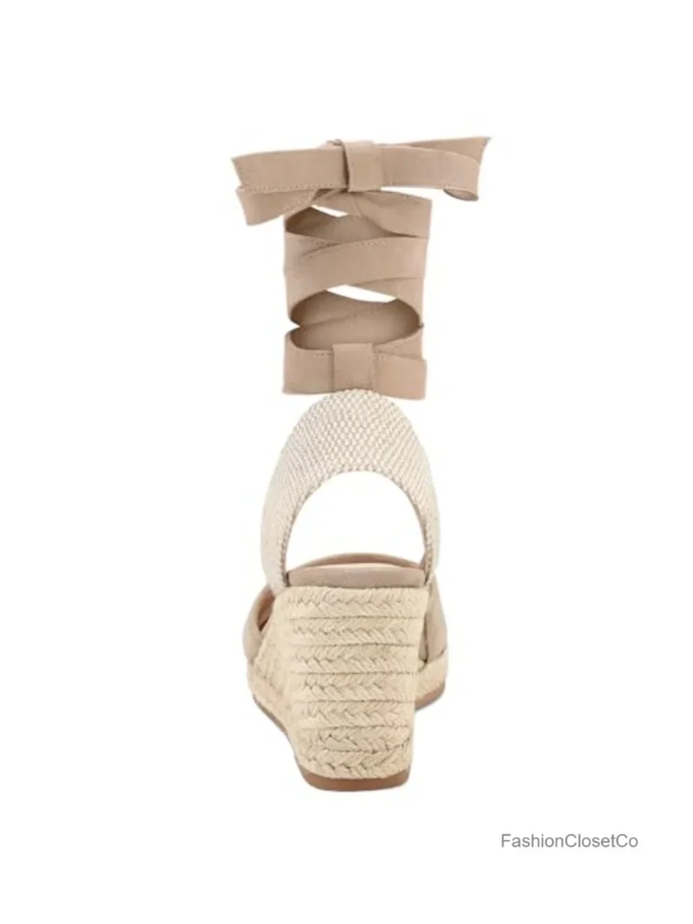 Women's Espadrille Wedge Sandals, Open Toe, Lace Up, Ankle Strap, Cushioned